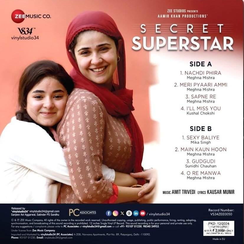 Secret Superstar, Amit Trivedi, Vinyl Record, Lp - Image 2