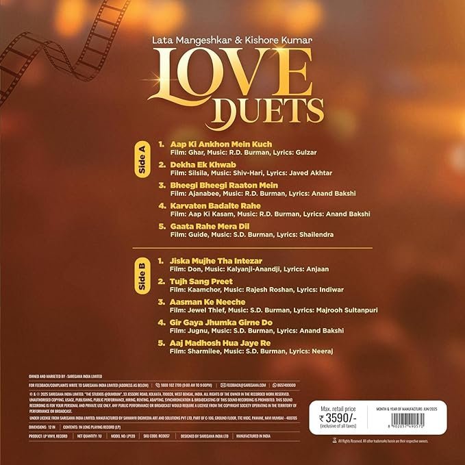 Love Duets - Lata Mangeshkar & Kishore Kumar, Vinyl Record, Lp - Image 2