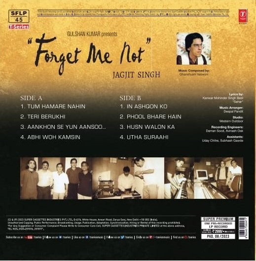 Forget Me Not, Jagjit Singh, Vinyl Record, Lp - Image 2