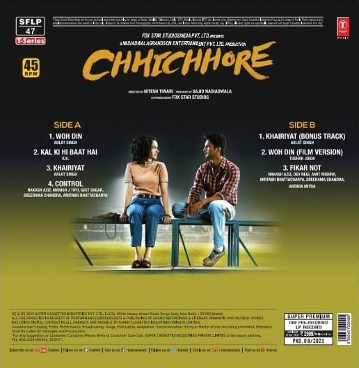 Chhichore,Nitesh Tiwari , Shajid Nadiadwala, Vinyl Record, Lp - Image 2